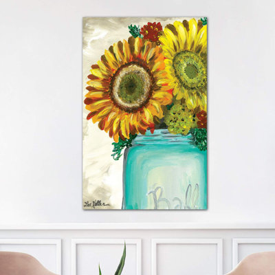 Sunflower Flowers From The Farm - Wrapped Canvas Painting