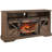 60 Inch Electric Fireplace  Entertainment Center With Door Sensor-Reclaimed Barnwood Color-1838639330