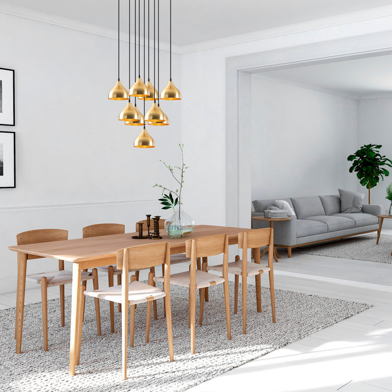 Mullein 9 - Light Black Cluster Pendant, Gold