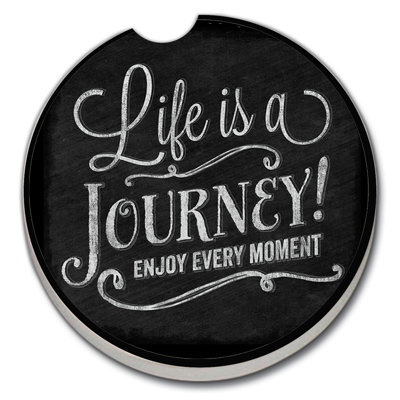 Stoneware Round 2 Piece Car Coaster Set