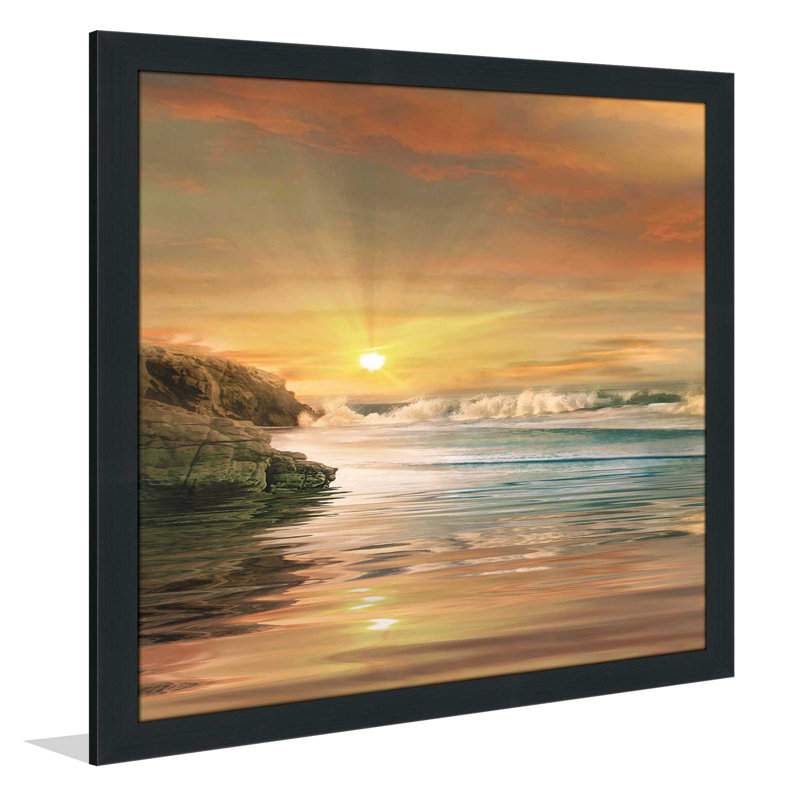 «Sundown», reproduction de photo encadrée, H 37,5 po x l 37,5 po x P 1 po, Cadre espresso