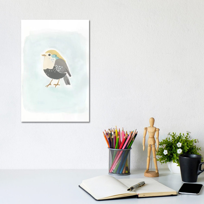 Dapper Bird II by June Erica Vess - Wrapped Canvas Painting, 20.32 cm H x 30.48 cm W
