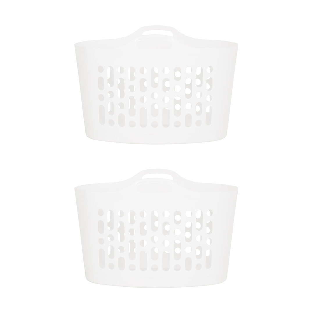 Wham Flexi-Store Laundry Basket Pack of 2 Ice White - Image 3