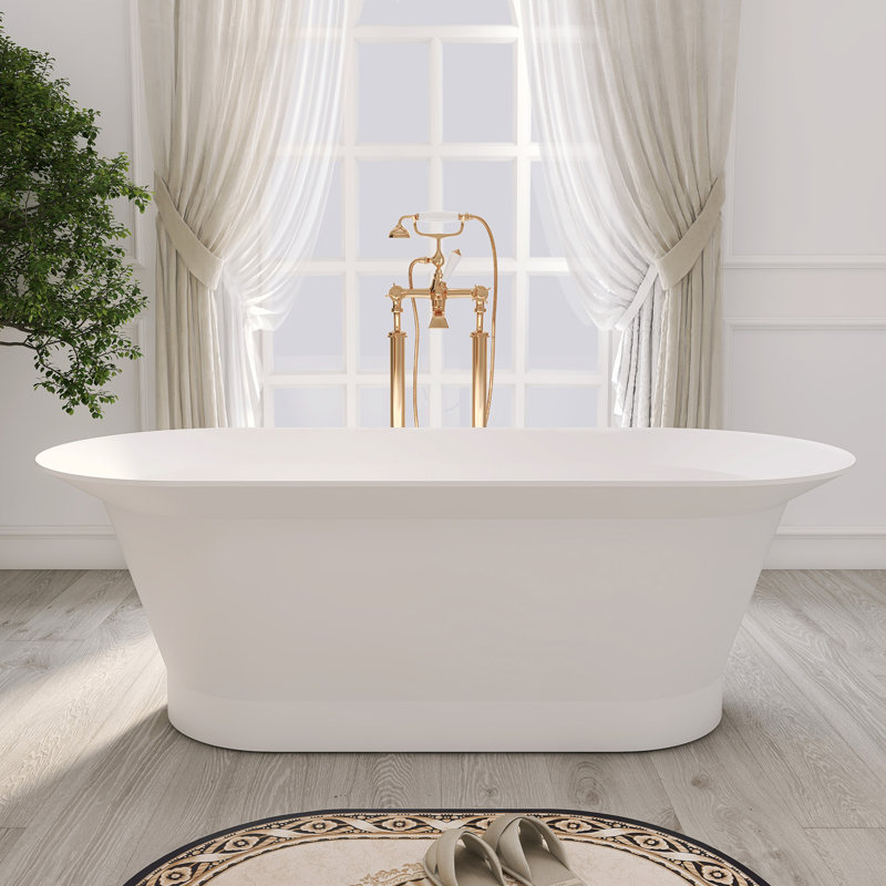 Baignoire de trempage autoportante 66 po x 29 po Soild Surface