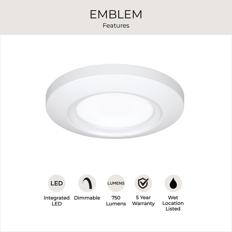 Ingrassia White Aluminum LED Flush Mount Light with Polycarbonate Lens