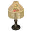 Mini lampe 10 po en tissu et roses à franges