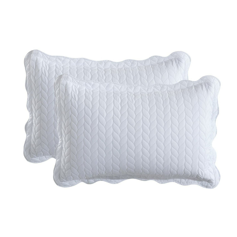 Microfiber Embossed Bedspread Set, White, Queen Bedspread + 2 Standard Shams