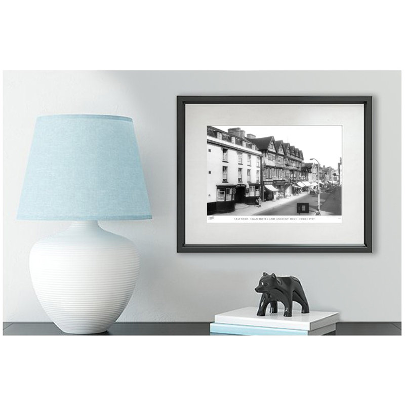 Stafford, Swan Hotel And Ancient High House 1957 - Single Picture Frame Print, 28cm H x 36cm W x 2.3cm D