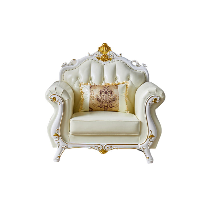 Fauteuil en cuir véritable touffeté de 47,2 po Veropeso