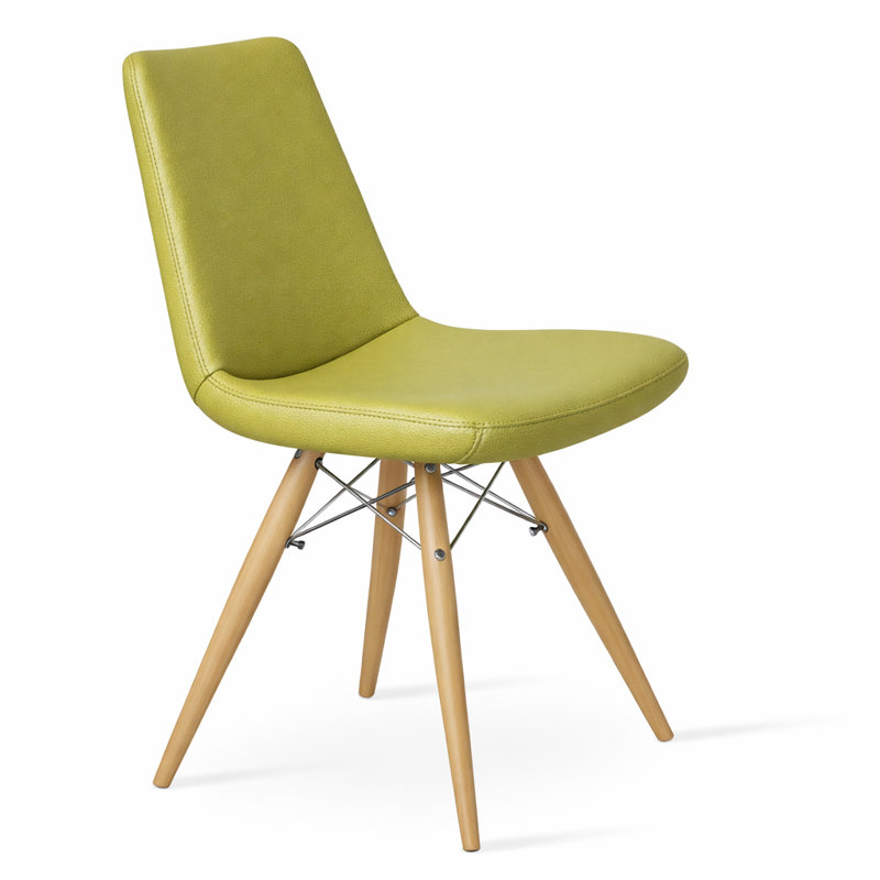 Chaise d'appoint large 19,5 po Eiffel, Similicuir vert
