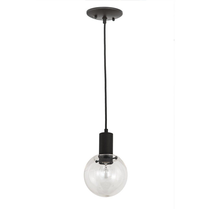 Bola 1 - Light Pendant, Black, 6" H x 5" W x 5" D