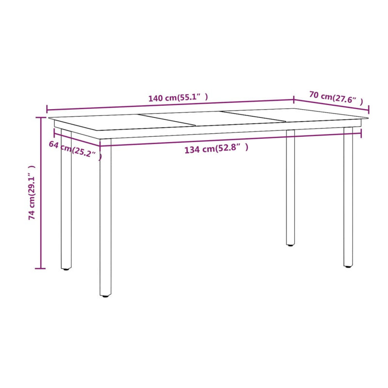 Jaskirit Rectangular 4 - Person Dining Set