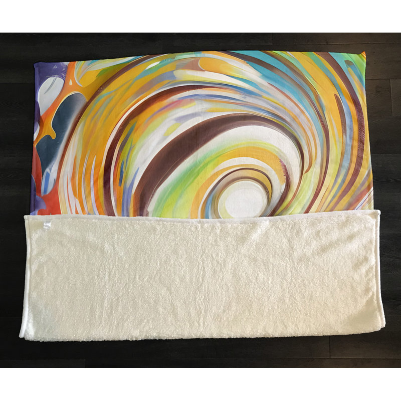 Throw Blanket, 68" W x 80" L, Marble/Abstract, Yellow/Brown/Blue/Orange