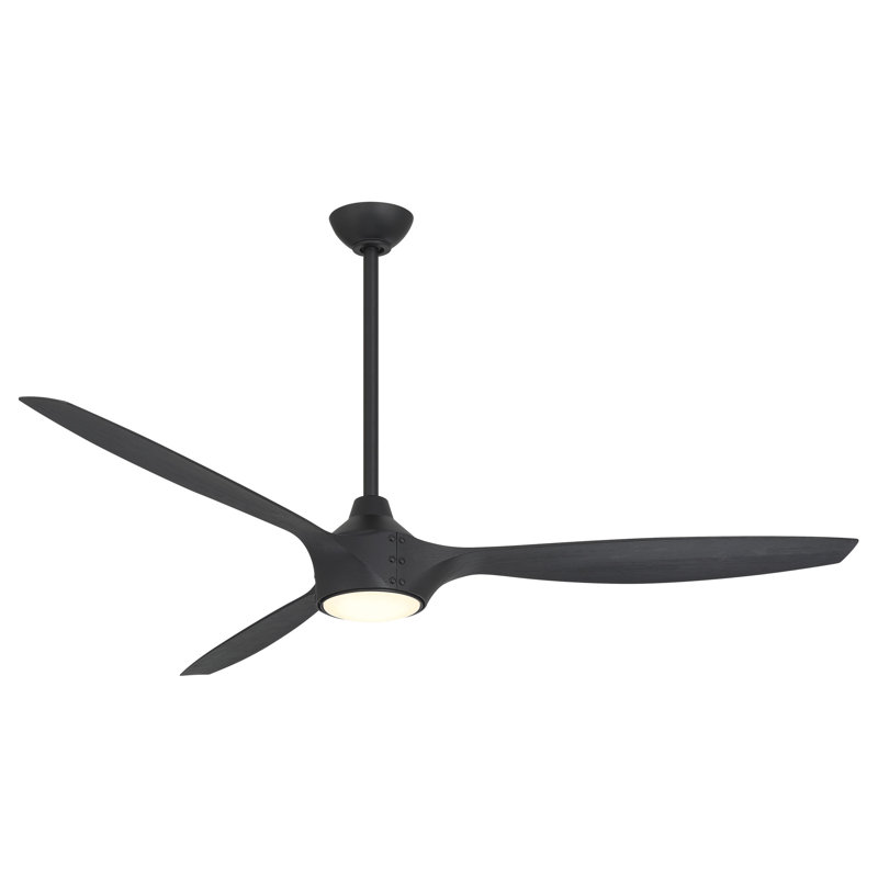 Ventilateur de plafond intelligent 65 po Pierce, Noir, Noir