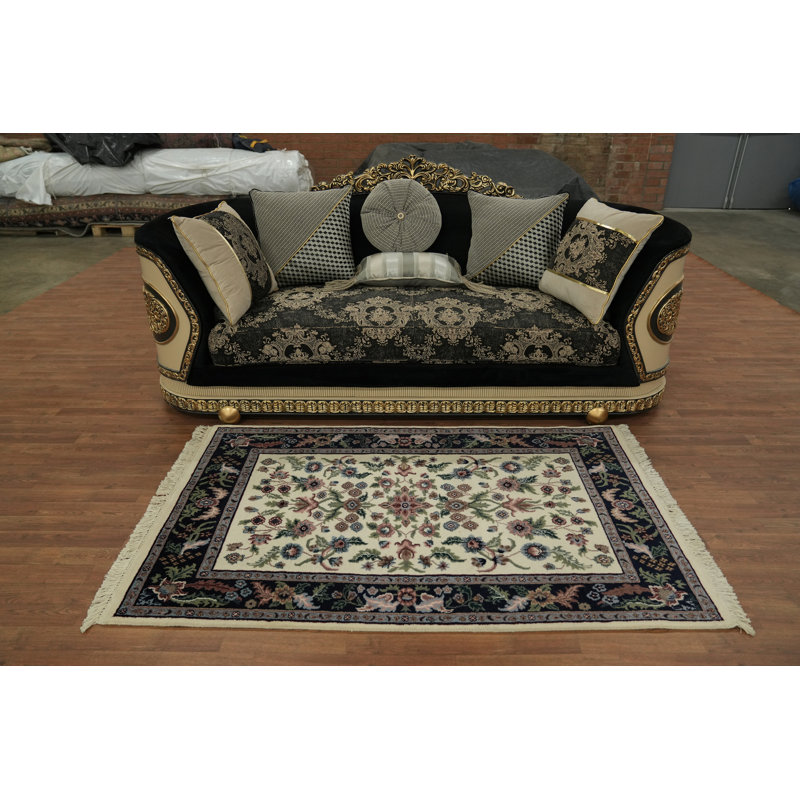 Tapis oriental traditionnel élégant à motif floral 4 x 6