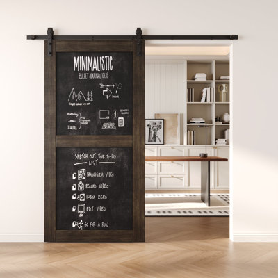 Porte de grange coulissante en bois massif non assemblé 26 x 80