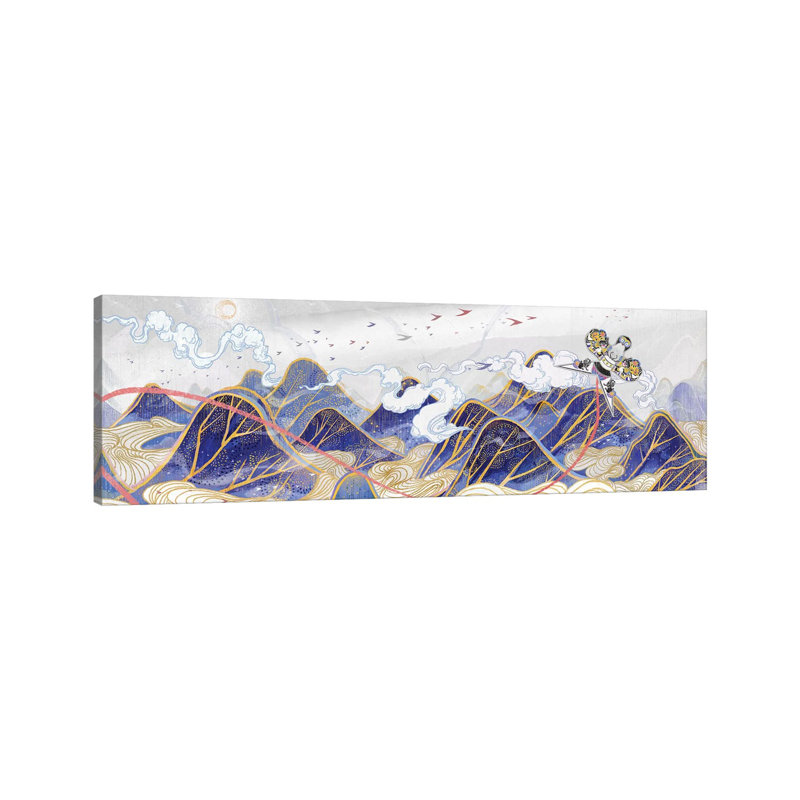 Paper Hawk by Sija Hong - Panoramic Painting on Canvas, Wrapped Canvas, 121.92 cm H x 40.64 cm W x 1.91 cm D