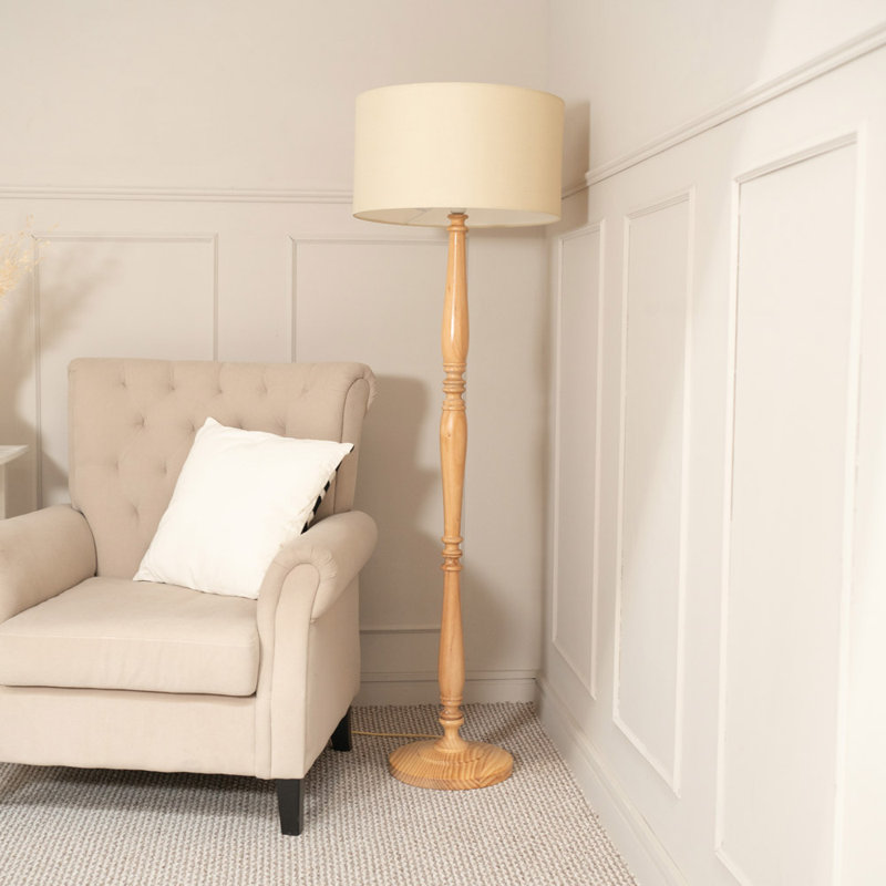 Arialdo 157cm Traditional Floor Lamp, Natural, Light Wood
