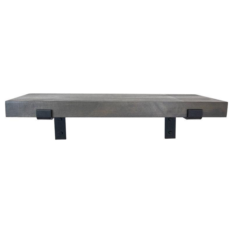 Emerald Lee Poplar Solid Wood Floating Shelf, 2" H x 12" W x 6" D