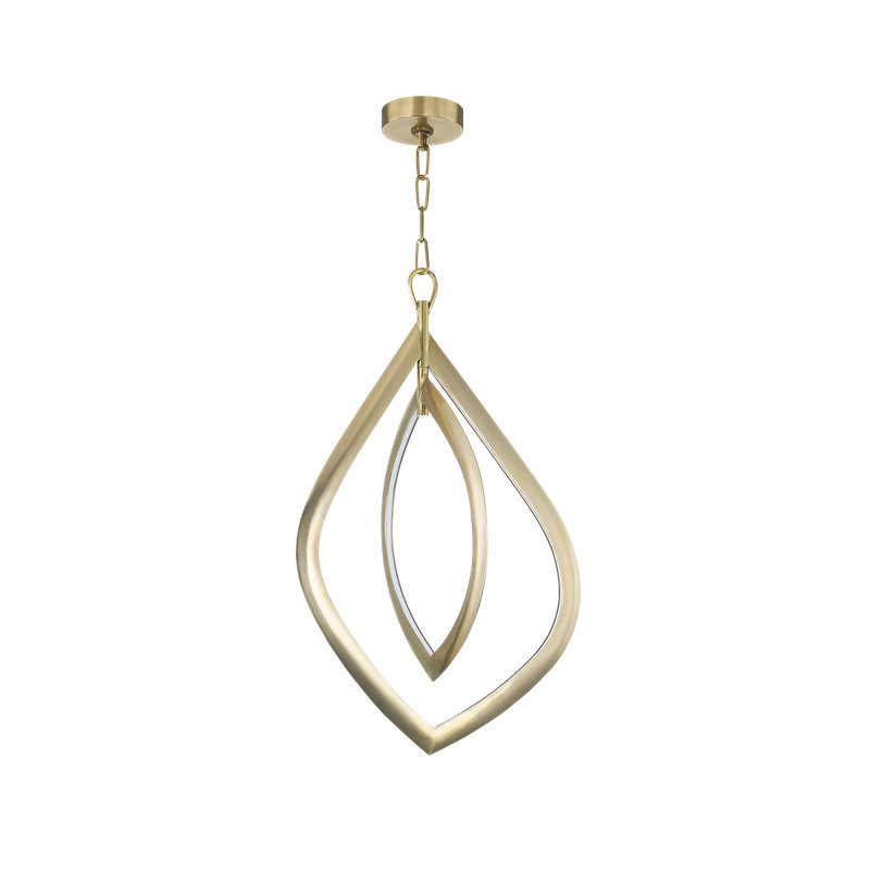 Lustre Arles en laiton rétro, H 31,5 po x l 19,25 po x P 19,25 po