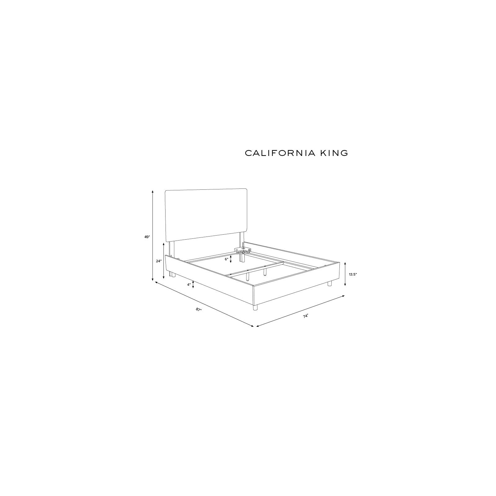 Marquise Upholstered Bed, California King, Modern Pepper Tweed