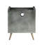 Table de chevet Doris avec verrou USB et électrique, cuir fleur gris et aluminium