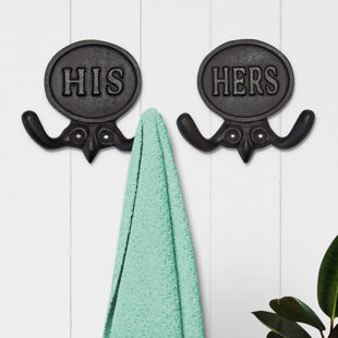 2 Piece Wall Mounted Towel Hook Set