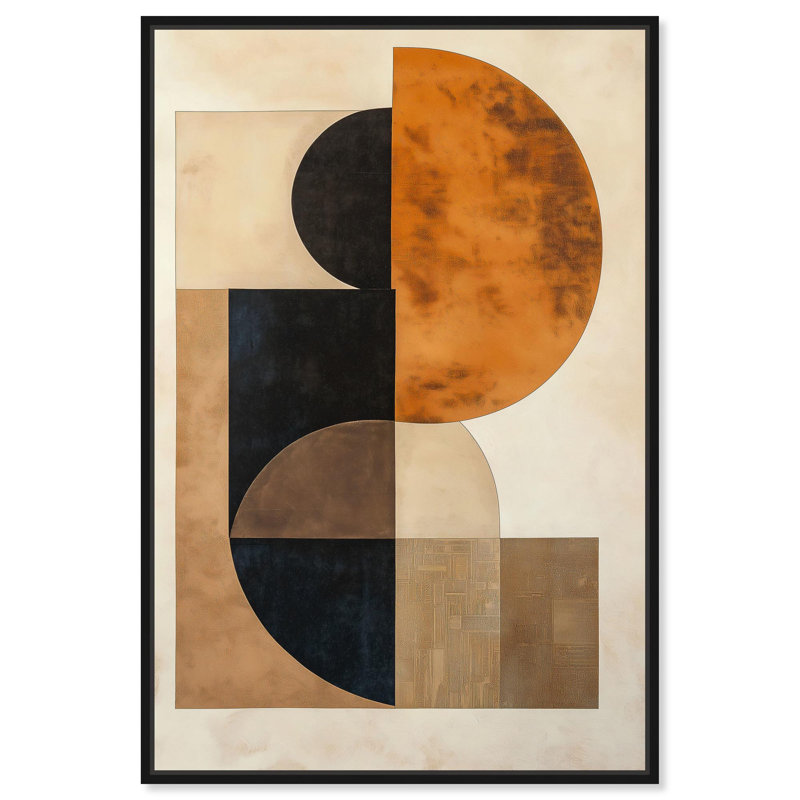 Toile «Divided Circle II» par Art Remedy, Cadre flottant noir, H 16 po x l 11 po