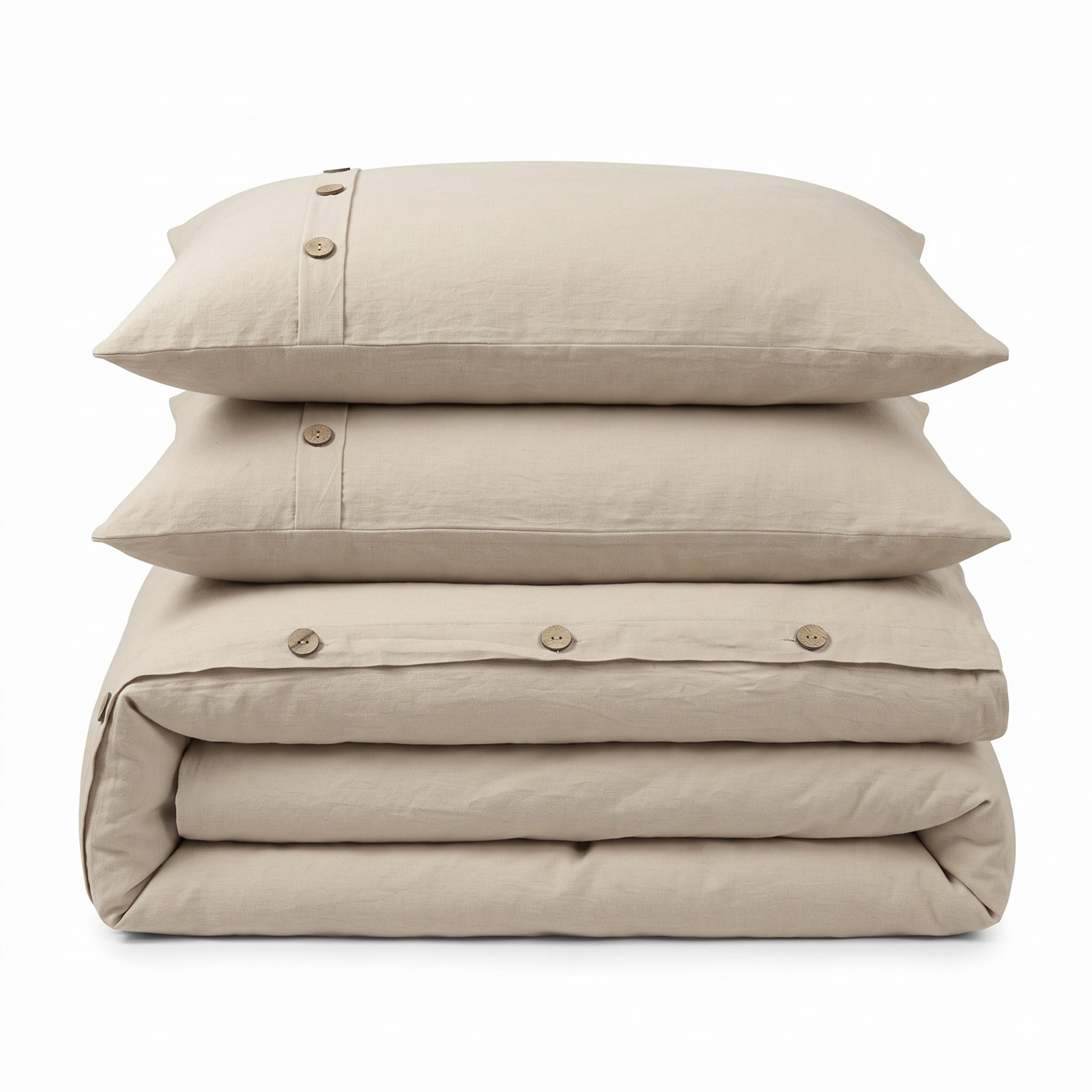Cotton Duvet Cover Set, California King Duvet Cover + 2 Shams, Linen