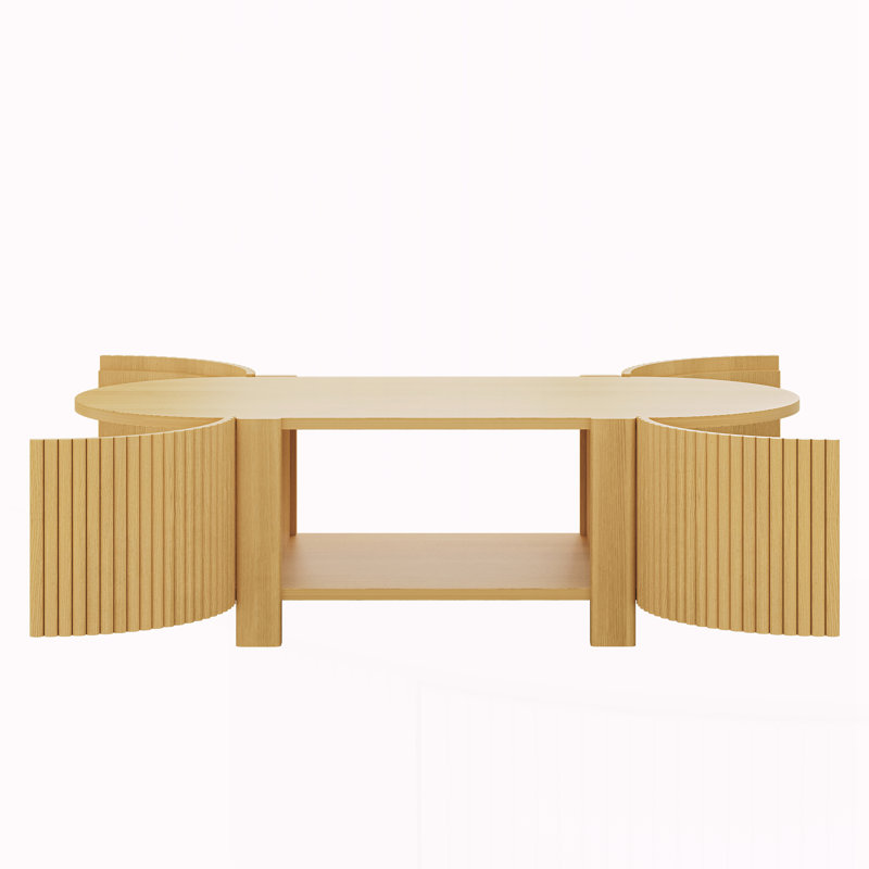 Table basse avec rangement pour le salon, Naturel
