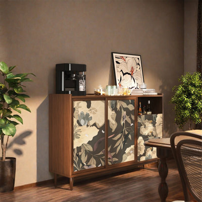 Walnut Cabinet with Drawers and Shelves