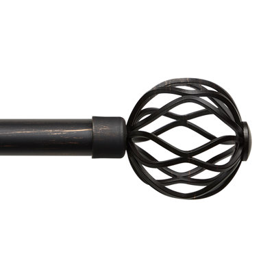Tringle à rideaux simple réglable en fer de 36 po à 72 po 1 po