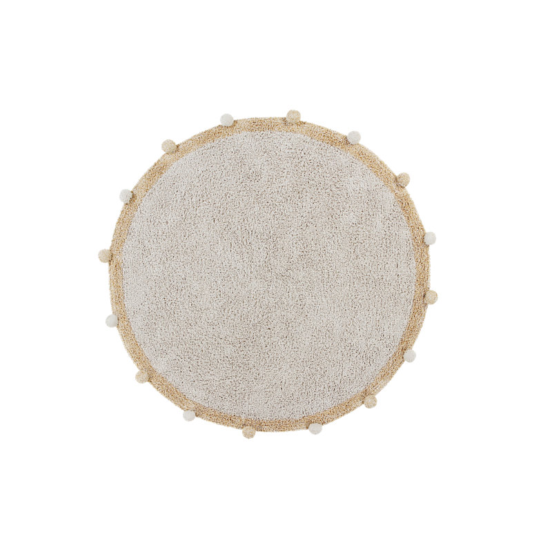 Hand Tufted Cotton Area Rug in Brown/Gray