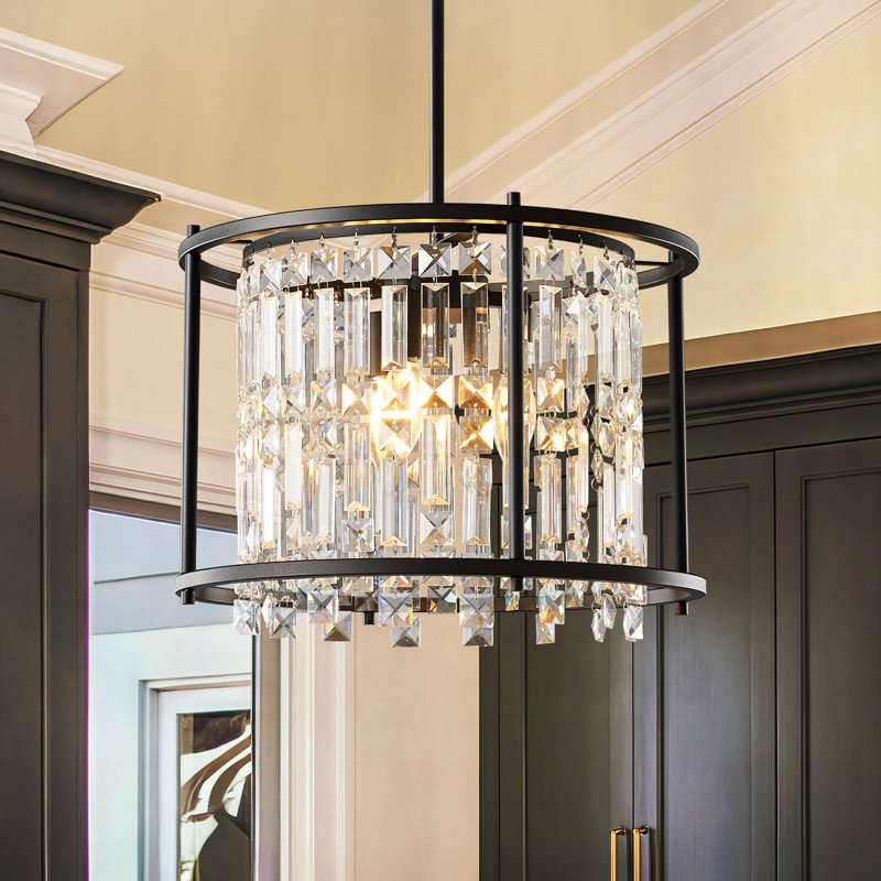 Jennesa 1 - Pack Pendant Lights Kitchen Island Crystal Semi Flush Mount Ceiling Light Modern Chandeliers for Hallway Entryway Bedroom Balcony