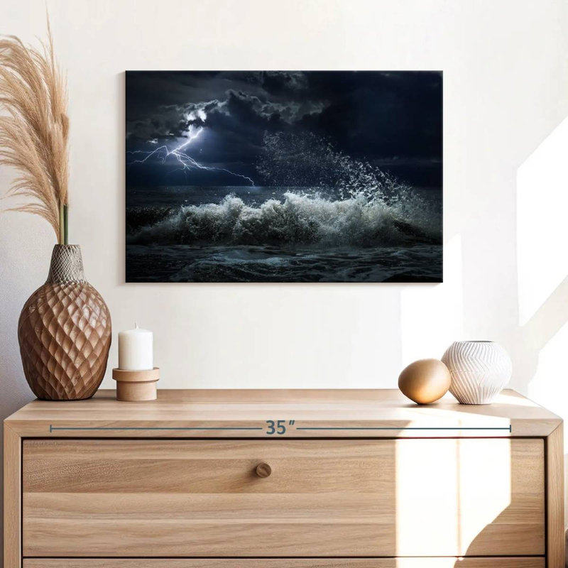 Gillard Seascape Lightning Storm, H 8 po x l 12 po