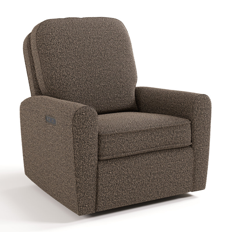 Amalfi Swivel Power Reclining Rocking Chair Glider with Dual USB Charging , Mountain Brown Boucle