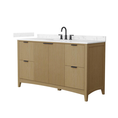 Palmilla Freestanding Single Bathroom Vanity with Cultured Marble Top
