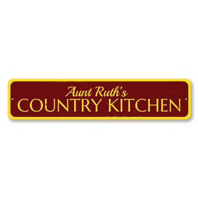 Country Kitchen Aluminum Sign