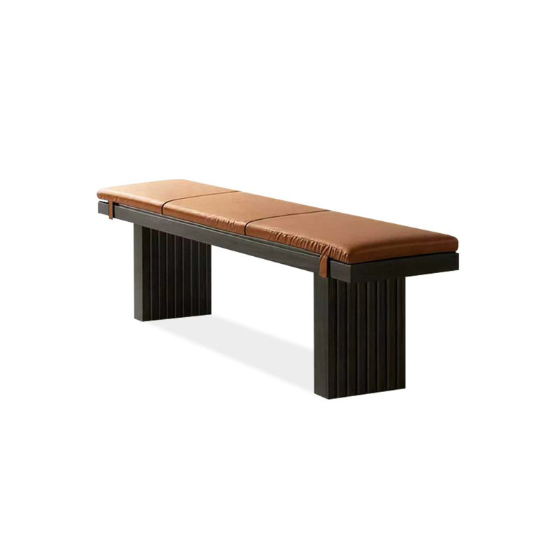 Banc rembourré en bois massif orange, Orange