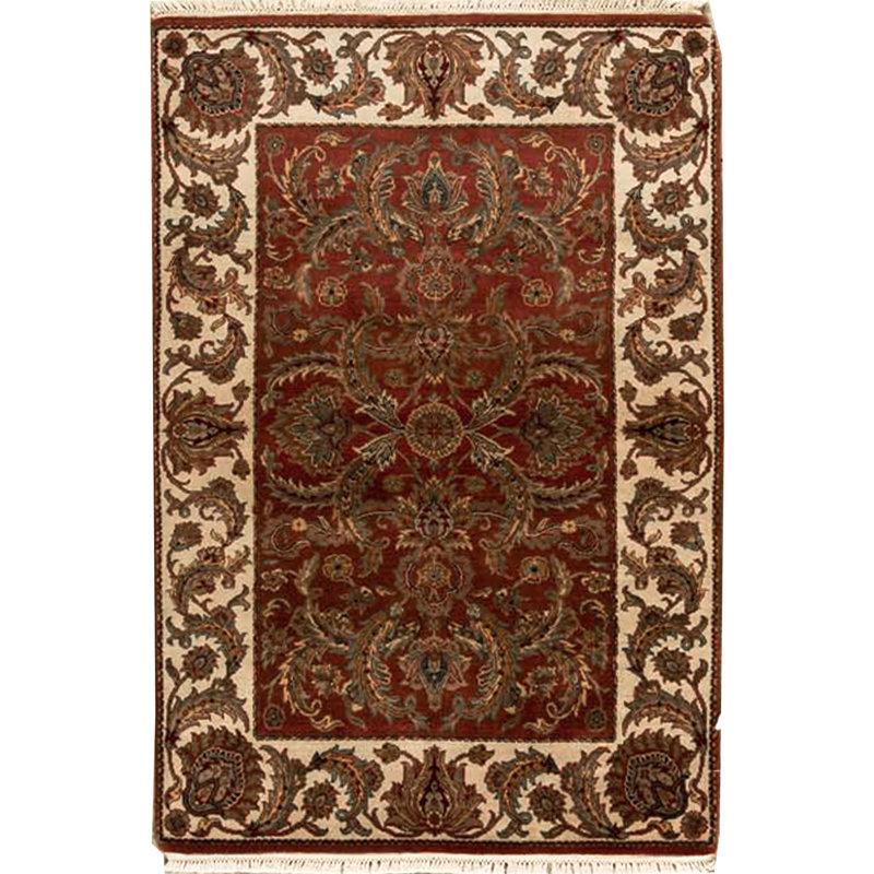 Tapis rouille et ivoire de haute qualité noué à la main Trinity