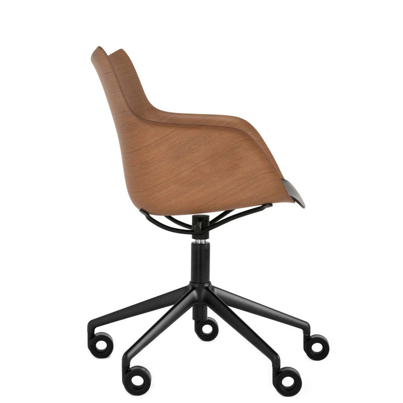 Q/Wood Swivel Task Chair, Dark Wood/Black