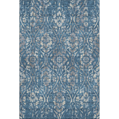 Premium Machine Washable Prisco Blue Rug