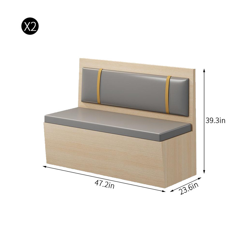 Banc rembourré en similicuir Modern Light Luxury