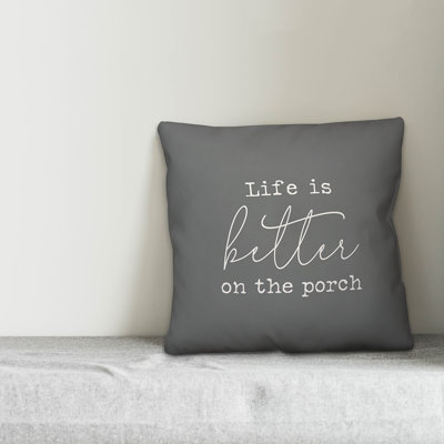 Textual Outdoor Throw Pillow