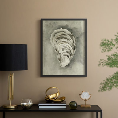 «Neutral Oyster Shell II», reproduction encadrée - bois massif
