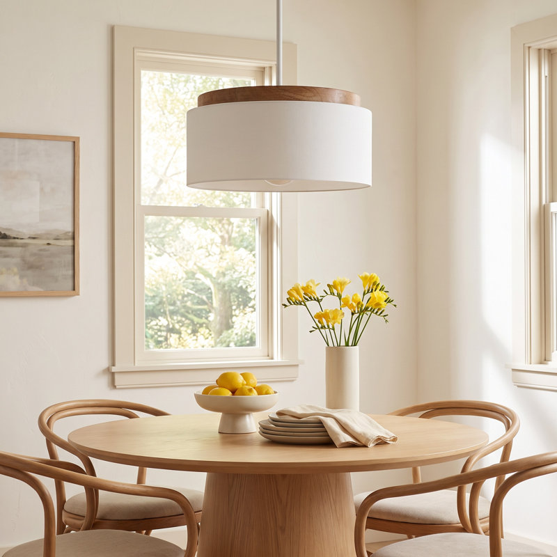 Donal 1 - Light White Drum Pendant