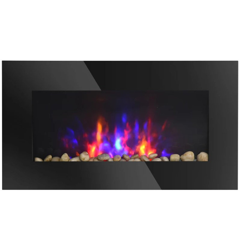 7 Color Background Light Wall Fireplace,Electric Wall-Mounted Fireplace With Flame Effect