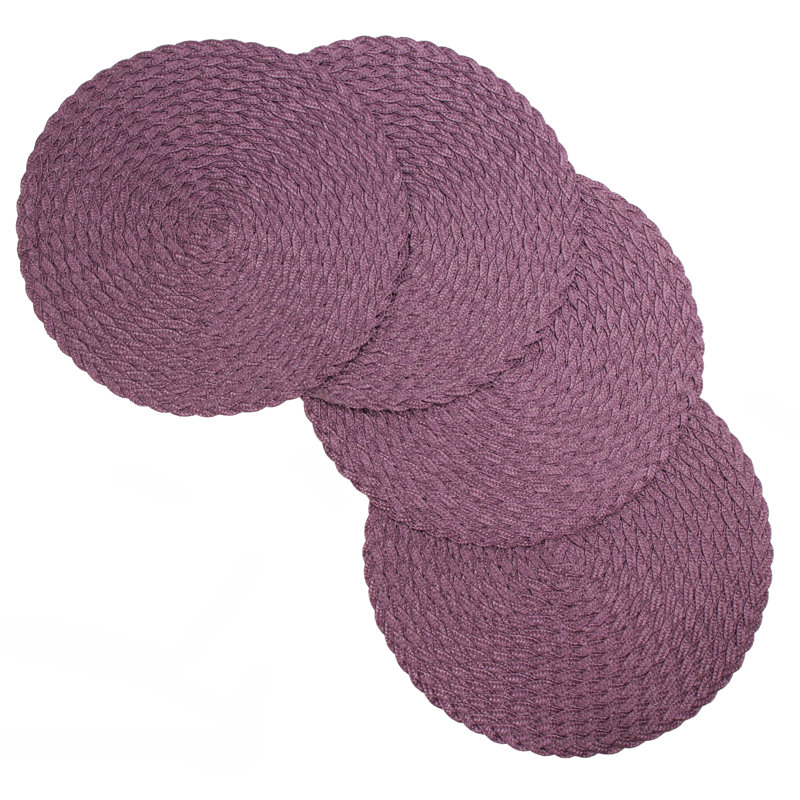 Napperon tissé rond 15 po Daisy, Mauve