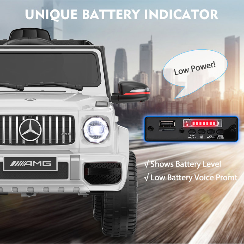 White 24V Mercedes G-Wagon Ride-On SUV with Remote Control
