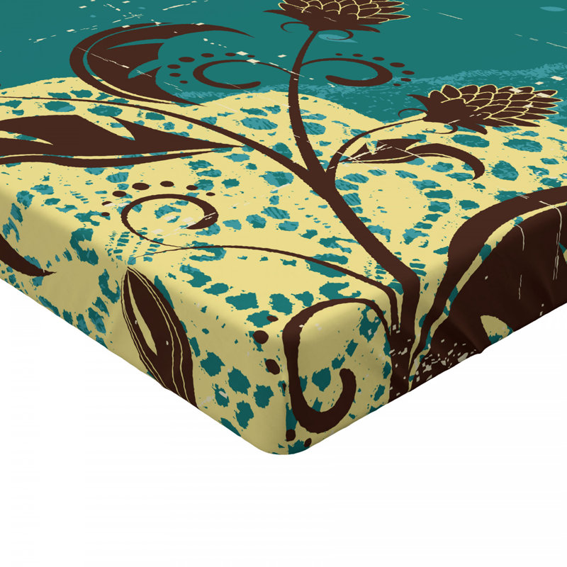 Microfiber Floral Fitted Sheet, Full Fitted Sheet